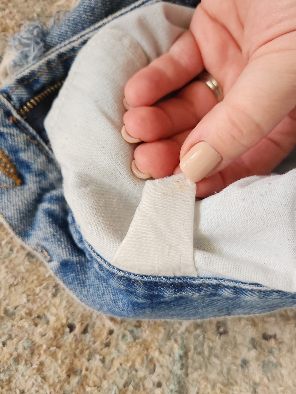 L.L. Bean Light Blue Frayed Hem Denim Shorts - Picture 7 of 11